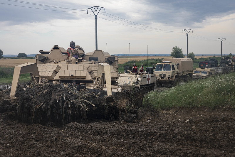 Military Vehicles in a field
